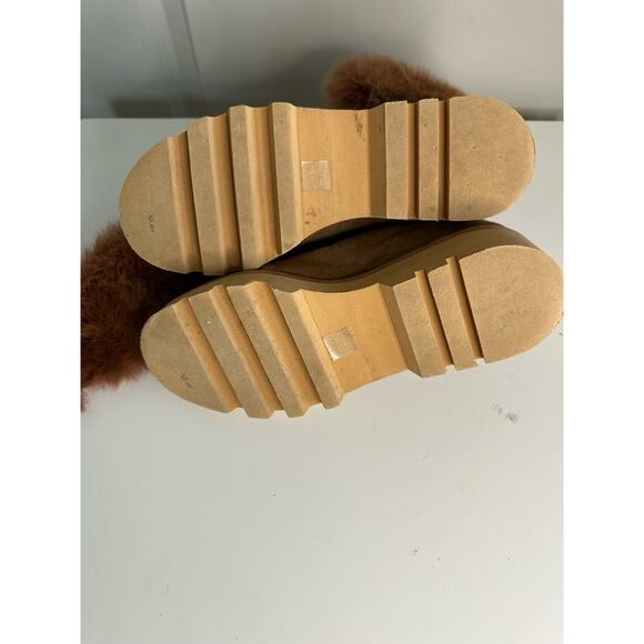 Rachel Zoe VAYL Kid Brown Suede Fur Cuffed Designer Hiking Boots Sz. 6.5 - Picture 12 of 14